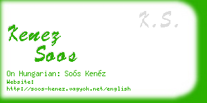 kenez soos business card