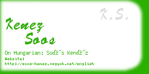 kenez soos business card